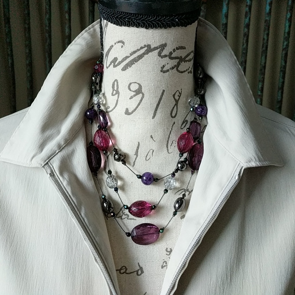 Premier Designs Purple Beaded Necklace